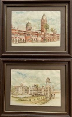 Lot 200 - Pair of watercolours of Malaysia, signed and dated 81, each 25cm x 34cm, in glazed frames.