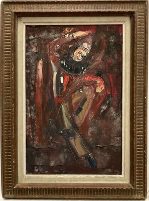 Lot 199 - Abstract oil on canvas of a clown