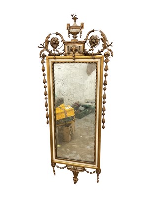Lot 1461 - 19th century classical revival gilt gesso and cream painted wall mirror