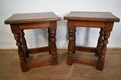 Lot 1373 - Pair of oak joint stools