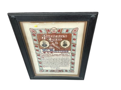 Lot 849 - 1930's Welsh Co-operative society poster in glazed oak frame.