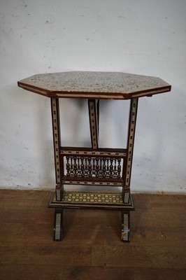 Lot 1376 - Islamic mother of pearl tilt top table