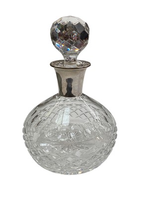 Lot 1189 - Glass decanter with silver collar (Birmingham 1987) and stopper