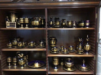 Lot 393 - Service of Greek 24k gold plated china