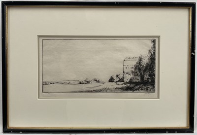 Lot 96 - James McBey (1883-1959) drypoint etching, 'Sandwich 25 April 1912', signed and numbered below, glazed frame
