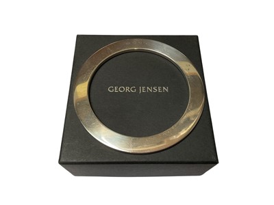 Lot 44 - Georg Jenson Danish silver flat bangle, designed by Andreas Mikkelsen, model A120, boxed
