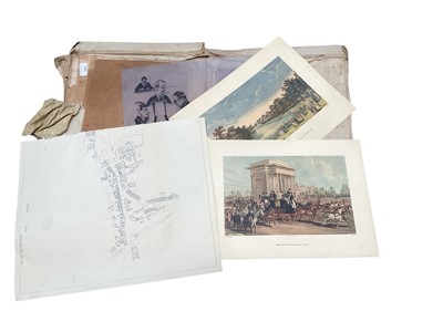 Lot 835 - Group of us framed works, including architectural drawings, wallpaper designs, etc