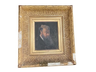 Lot 594 - Oil on panel, portrait of a gentleman in gilt frame.