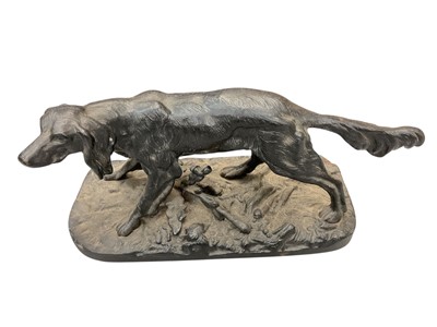 Lot 349 - Cast iron model of a dog, 29.5cm overall
