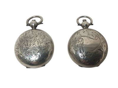 Lot 209 - Two silver sovereign cases, both with engraved decoration, Birmingham 1897 and 1907