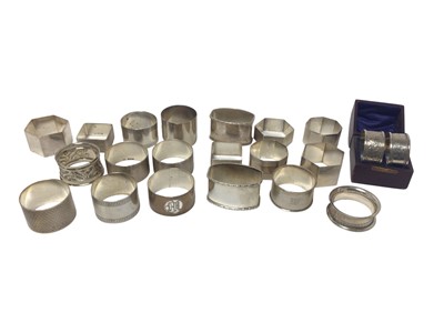 Lot 210 - Collection of twentieth century silver napkin rings