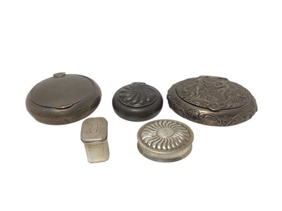 Lot 211 - Group of silver tobacco, snuff and pill boxes