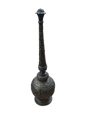 Lot 5154 - Persian rose water sprinkler with foliate decoration in relief