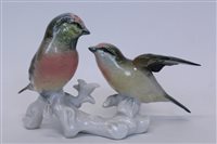 Lot 2014 - Karl Ens porcelain Pink Head Finches group -...