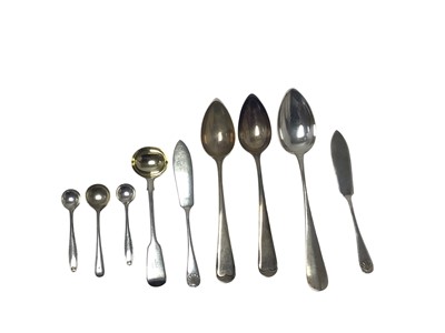 Lot 205 - Composite group of Georgian and later Fiddle pattern flatware