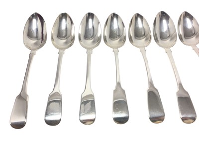 Lot 205 - Composite group of Georgian and later Fiddle pattern flatware