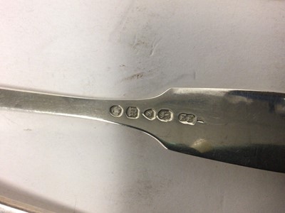 Lot 205 - Composite group of Georgian and later Fiddle pattern flatware