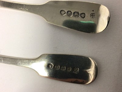Lot 205 - Composite group of Georgian and later Fiddle pattern flatware