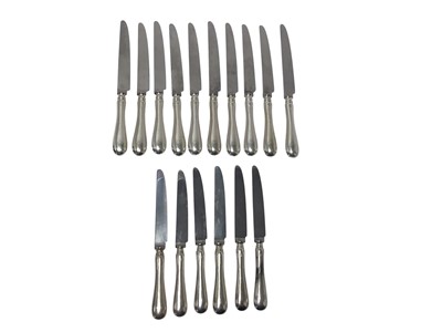 Lot 220 - Group of contemporary silver handled knives