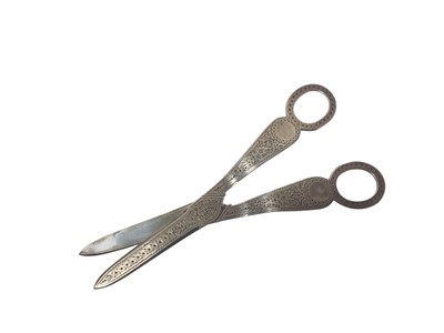 Lot 223 - Pair of Victorian silver grape scissors