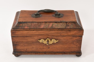 Lot 763 - George III rosewood and tortoiseshell tea caddy