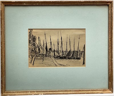 Lot 185 - After James Abbott Whistler, black and white print - Billingsgate, 15cm x 23cm, in glazed gilt frame
