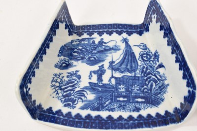 Lot 4 - Rare pair of Worcester Fisherman and Cormorant pattern asparagus servers