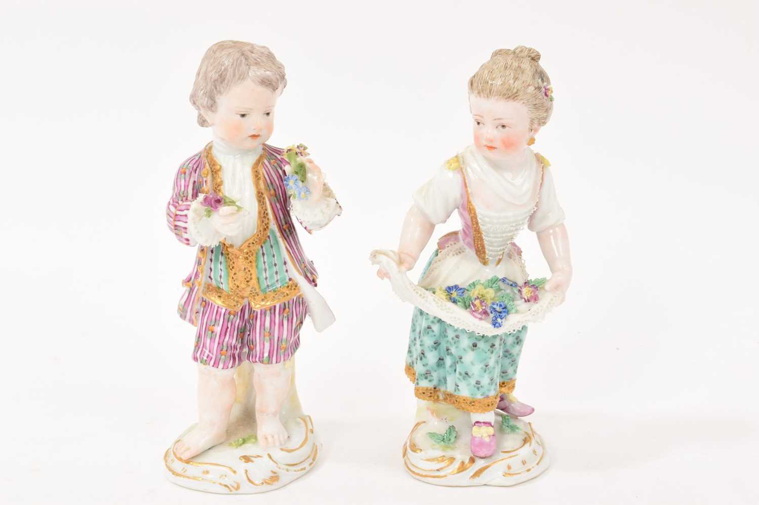 Lot 96 - Pair of 19th century Meissen figures of children