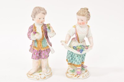 Lot 96 - Pair of 19th century Meissen figures of children