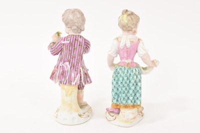 Lot 96 - Pair of 19th century Meissen figures of children