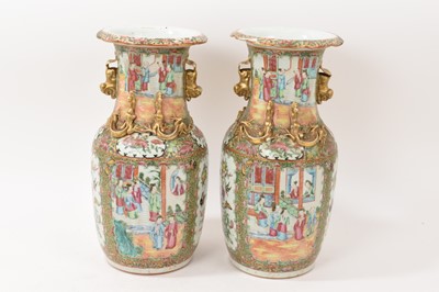 Lot 90 - Pair of Chinese Canton vases