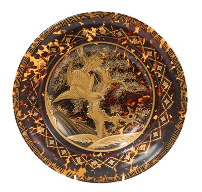 Lot 759 - 19th century Japanese tortoiseshell and lacquer dish