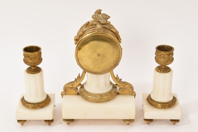 Lot 638 - Late 19th century French small clock garniture
