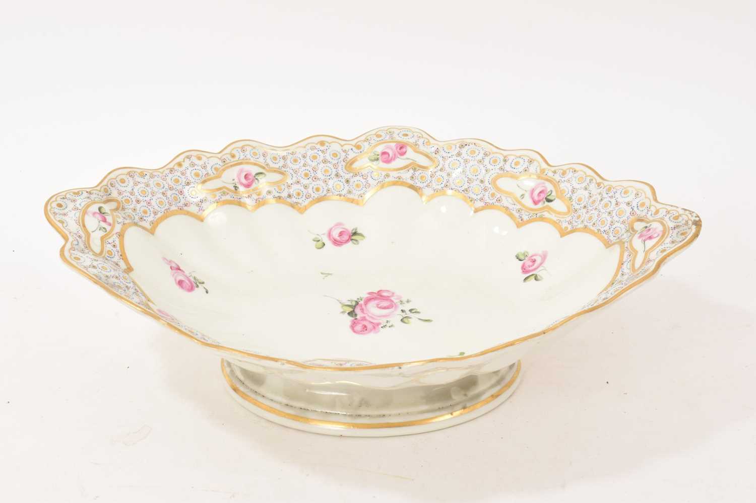Lot 91 - Derby diamond shaped footed dish, painted by Edward Withers, circa 1778