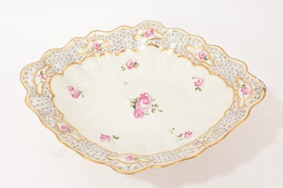 Lot 91 - Derby diamond shaped footed dish, painted by Edward Withers, circa 1778