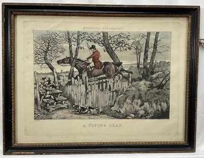 Lot 962 - Set of four coloured hunting prints after H. Alken, ‘Hunting Incidents’, 20.5cm x 33cm, in glazed Hogarth frames
