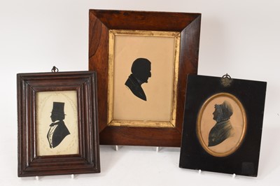 Lot 766 - Silhouette of the Duke of Wellington, and two other silhouettes