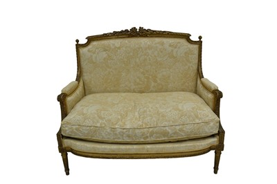 Lot 1403 - 19th century French carved and giltwood sofa