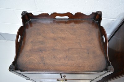 Lot 1388 - Pair of George III mahogany tray top bedside cabinets