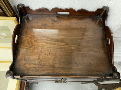 Lot 1388 - Pair of George III mahogany tray top bedside cabinets