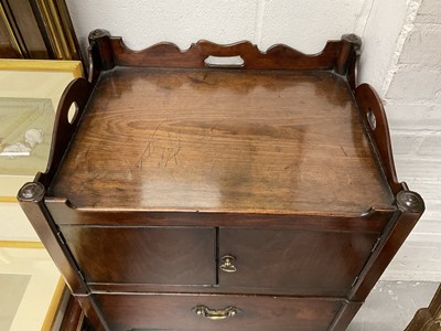 Lot 1388 - Pair of George III mahogany tray top bedside cabinets