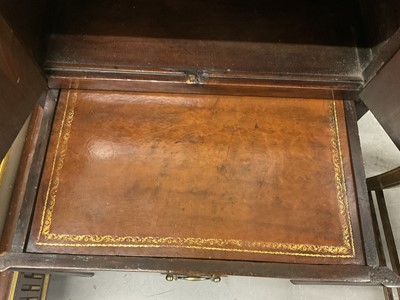 Lot 1388 - Pair of George III mahogany tray top bedside cabinets
