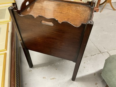Lot 1388 - Pair of George III mahogany tray top bedside cabinets