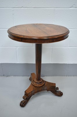 Lot 1390 - Regency rosewood circular wine table on pedestal base