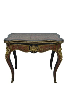 Lot 1410 - 19th century French boulle work card table