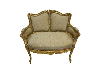 Lot 1420 - 19th century French carved and giltwood framed two-seater sofa