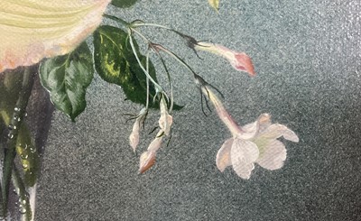 Lot 1000 - *Cecil Kennedy (1905-1997) oil on canvas - Still Life Orchids, signed, 26cm x 20.5cm, in glazed burr veneer frame