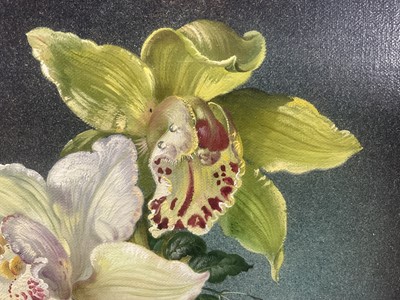 Lot 1000 - *Cecil Kennedy (1905-1997) oil on canvas - Still Life Orchids, signed, 26cm x 20.5cm, in glazed burr veneer frame