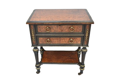 Lot 1395 - Good quality 19th century amboyna, ebony and ormolu cabinet / table