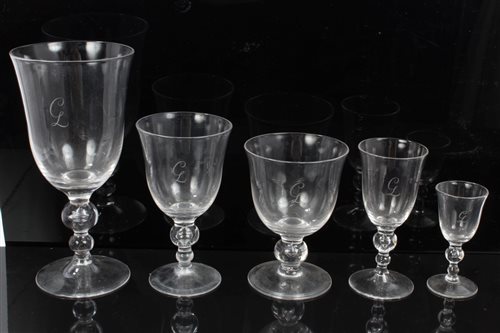 Lot 2031 - Fine quality English blown glass table service...